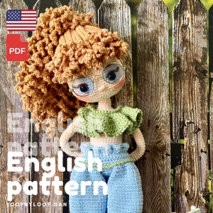 Amigurumi Doll Crochet Pattern: Yazmin Doll with Dress (English PDF)