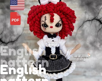 Gothic Girl Crochet Doll Pattern: Halloween Amigurumi (PDF Pattern)