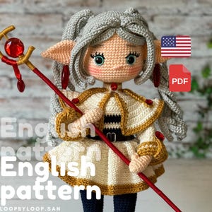 Anime Crochet Pattern PDF– Frieren Amigurumi Doll – Magical Girl Toy – Fantasy Crochet Tutorial – Crochet Doll Pattern PDF – Kawaii Doll PDF