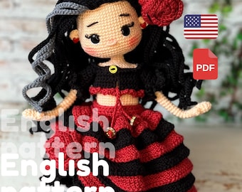 Flamenco Amigurumi Puppen Häkelanleitung: Esperanza, Spanische Schwingung (PDF)