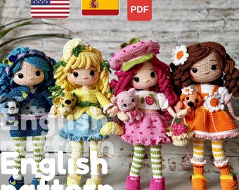 English - Espanol Crochet Pattern Set: Amigurumi Dolls (PDF Download )