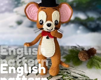 Souris Amigurumi Crochet Pattern PDF - Tutoriel de peluche dessin animé DIY