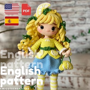 Patrón de crochet para muñeca amigurumi: Fruity Girl (Patrón PDF)