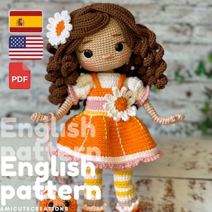 Oranje haakpatroon: amigurumi-pop (pdf, Engels, pdf-zelfstudie Spaans)