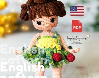 Modèle au crochet pour poupée Amigurumi Cerise - Jouet fait main (Modèle PDF)