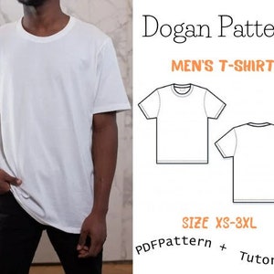 Men T-shırt sewing pattern and sewing instruction Easy sewing project for beginners sizes XS-3XL Step by step /Pattern pdf/T-shırt sewing