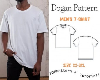 Men T-shırt sewing pattern and sewing instruction Easy sewing project for beginners sizes XS-3XL Step by step /Pattern pdf/T-shırt sewing