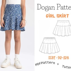 Skİrt Sewing Pattern for Kids, Skİrt Pattern, Kids Pattern, PDF Pattern, Beginner Pattern, Sewing Pattern Toddlers, Baby Pattern, Girl Skirt