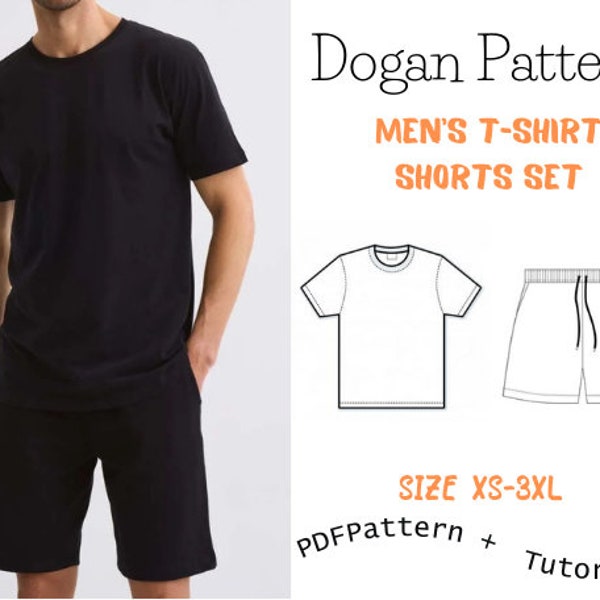 T-shirt and shorts Beginner Pattern - sizes XS-3XL home and street wear sewing pattern/Instant download/t-shırt and shorts set/A4-A0-Letter