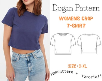 Crop Top Sewing Pattern | Baby Tee Cropped Top | Easy Beginner Pattern + Detailed Illustrated Tutorial |S - XL | A0, A4 & US-Letter