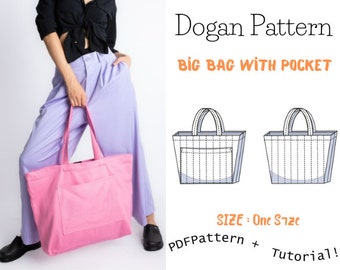 Large Bag Sewing Pattern - Large Bag Sewing Pattern with Illustrated Step by Step Instructions/A4-A0-Letter - DIY Project