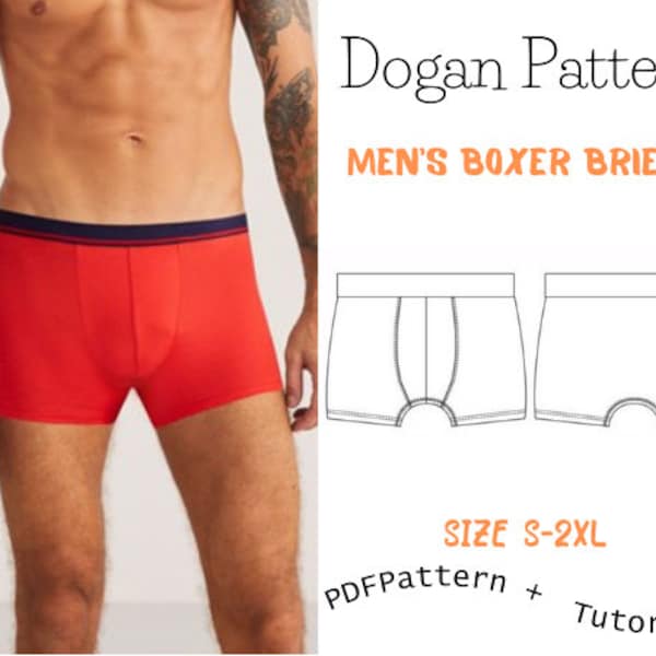 Men's Boxer Briefs Size: S-2XL / Illustrated Easy Step step / Comfortable Boxer Pattern / Underwear Men's PDF Pattern / A4-A0-LETTER