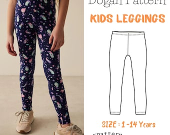 Simple kids Leggings PDF Sewing pattern, Leggings for girls, Leggings sewing pattern, Easy sewing pattern for kids, Simple leggings pattern