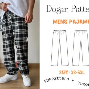 Men's Pajama Sewing Pattern/pajama pants sewing/PJ Pants pattern/Mens loungewear/Easy sewing pattern for men/Pants Sewing Pattern/pajama PDF