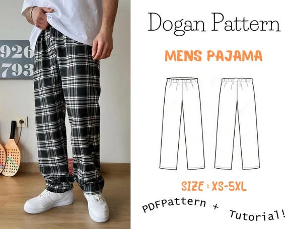 Men's Pajama Sewing Pattern/pajama pants sewing/PJ Pants pattern/Mens loungewear/Easy sewing pattern for men/Pants Sewing Pattern/pajama PDF