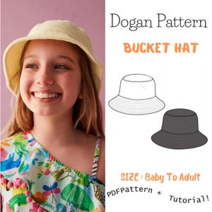 Bucket Hat Sewing Pattern Size- Baby To Adult sewing step by step with illustrated explanations  easy sewing for children and adult sewing
