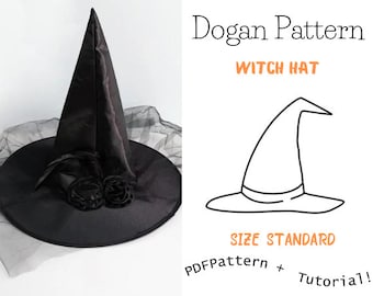 Witch hat Sewing Pattern Hat Sewing Pattern Hat PDF Easy Hat Pattern Instant download Wizard Hat/Charmer Hat/A4-A0-Letter