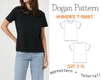 Woman T-Shirt Sewing Pattern / T-shirt PDF pattern printable Womens tshırt sewing pattern pdf/ A0 Tshırt pattern Sizes S-XL / A4 -A0 -Letter