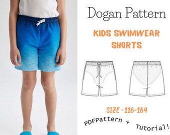 Kıds swimwear shorts Sewing pattern /swimsuit pattern/Swim Shorts PDF Sewing Pattern/boy swim shorts/kıds beachwear/panty swim shorts sewing