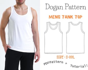 Men's Tank Top Sewing Pattern | Sizes S-XXL | Digital PDF with Step-by-Step Photos | Easy DIY Sportswear | Comfortable and Versatile Design