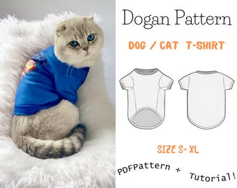 Cat T-shirt Sewing Pattern Sizes S-XL Illustrated Step-by-Step  Instructions All the secrets of making a cat T-shirt A4-A0-Letter