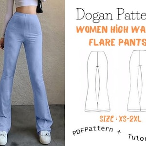 Pants Sewing Pattern Wide Leg Pants Pattern Leggings Sewing Pattern Flare Leg Pants Women Sewing Pattern Knit Pants PDF Pattern