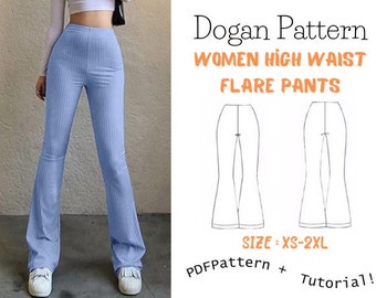 Pants Sewing Pattern Wide Leg Pants Pattern Leggings Sewing Pattern Flare Leg Pants Women Sewing Pattern Knit Pants PDF Pattern