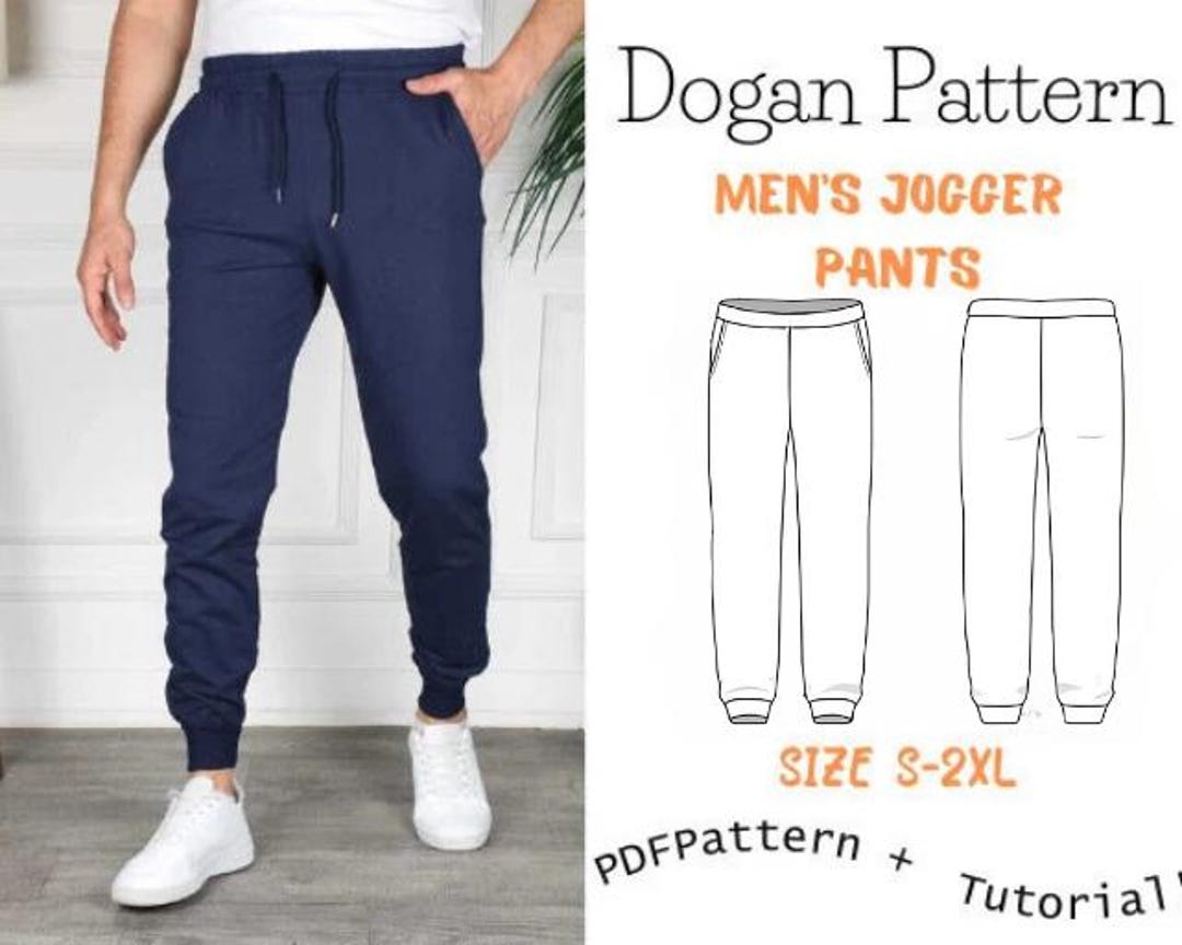 Easy Men's Sports Pants Sewing Pattern / Beginner Level Illustrated and ...