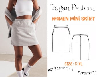 Mini Skirt Sewing Pattern | XS-XL | Instant Download | Easy Digital PDF | Side Slit Skirt,skirt pattern sewin,women skirt pdf,summer skirt
