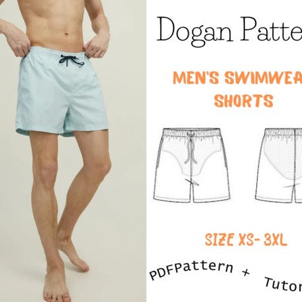 Men Shorts Pattern | Men's Swimwear Sewing Pattern | Instant Download | Sewing Pattern Shorts Men |XS-XXXL | Sewing Pattern for Men PDF