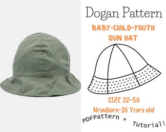 Hat sewing pattern for newborns and children and babies up to 16 years of age - Hat sewing Pattern-hat sewing instructions beginner friendly