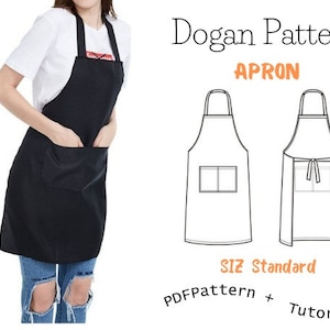 Apron PDF Sewing Pattern For Women - Plus Size Pinafore Apron Sewing Pattern Women - Plus Size Instant Download Japan Style Apron Pattern