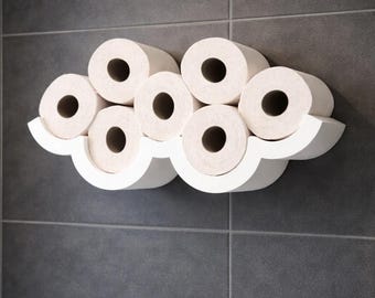 Portarrollos de papel higiénico en forma de nube | Artículos más vendidos con impresión 3D | Organizador de rollos de papel higiénico de pared | Bonito organizador de baño | Decoración única para el baño