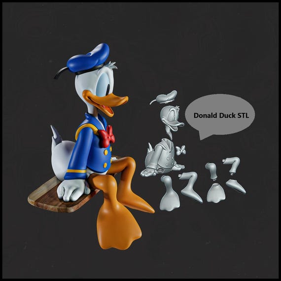 Donald Duck STL File | STL | Cartoon Character Printable Statue | Fan Art Figurine | 3D Print File for Collectors & Decor