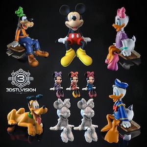 Disney Cartoon Character STL Files 3D | 6 Iconic Collectible Figures for 3D Printing
