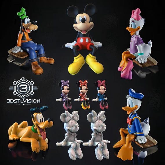 Cartoon Character STL Files 3D | 6 Iconic Collectible Figures for 3D Printing