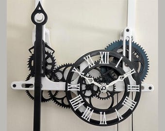 Pendulum Clock STL | Puzzle | 3D Printed | Mechanical Wall Clock | Gear Clock | DIY 3D Printing
