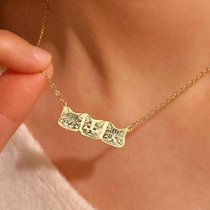 Custom Pet Portrait Necklace,Engraved Cat Picture Necklace,Pet Picture Necklace, Pet Photo Necklace,Pet Loss Gift for Pet Lover,Pet Memorial