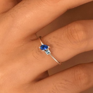 Customized Family Birthstone Ring • Custom Stacking Ring • Perfect Couples Gift For Her •2 Birthstone Ring•Mother's Day Gift•Bridesmaid Gift