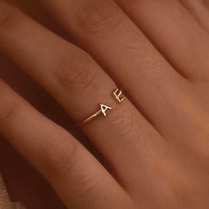 Personalized Two Letter Ring • Custom Letter Ring • Minimalist Jewelry For New Moms • Dainty Initial Ring • Personalized stacking ring