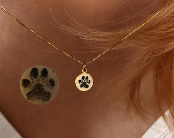 Actual Paw Print Necklace • Pet Lover Gift • Pet Paw Print Necklace • Custom Pet Necklace • Paw Print Necklace • Pet Loss Memorial Gift