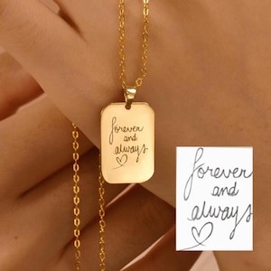 Actual Handwritten Necklace • Memorial Gifts for Bride • Actual Signature Necklace • Keepsake Personalized Gift •Handwritten Message Jewelry