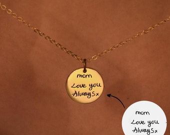 Collar con dije de escritura a mano, collar con escritura a mano personalizado, regalo conmemorativo personalizado con firma, regalo delicado y bonito para ella, regalo para mamá