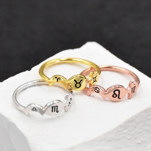 Custom Zodiac Ring, Constellation Ring, Zodiac Sign Ring, Sterling Silver Astrology Ring, Zodiac Jewelry, Celestial jewelry, Gift for Her