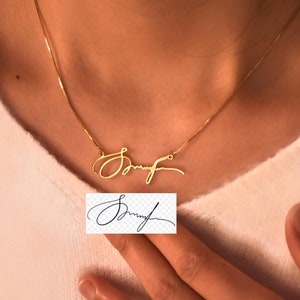 Actual Handwriting Necklace • Custom Signature Necklace•Handwriting Name Necklace•Dainty Name Jewelry for Her•Mother&#39;s Day Gift•Gift for Her
