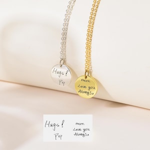 Collar con dije de escritura a mano real, collar con escritura a mano personalizado, regalo conmemorativo personalizado con firma, lindo y delicado regalo para ella, regalo para mamá