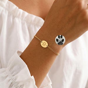 Pulsera personalizada con huella nasal • Regalo conmemorativo para mascotas • Pulsera con huella de pata de perro • Collar con huella de pata de perro/gato • Grabado de nombre • Regalo por la pérdida de una mascota • Regalos de Navidad