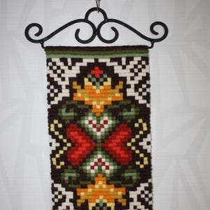 Skandinavischer Vintage Wandbehang mit Gobelinstickerei