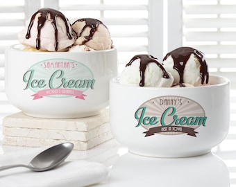 Personalized Ice Cream Bowl, Ceramic Snack Bowl, Kid Gift
