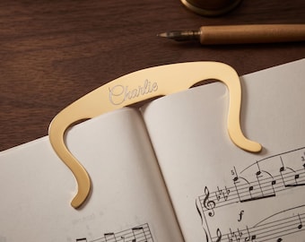 Personalized Music Page Holder Clip – Stainless Steel Engraved Sheet Music Accessory